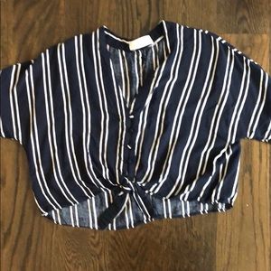 Blue and white stripped top